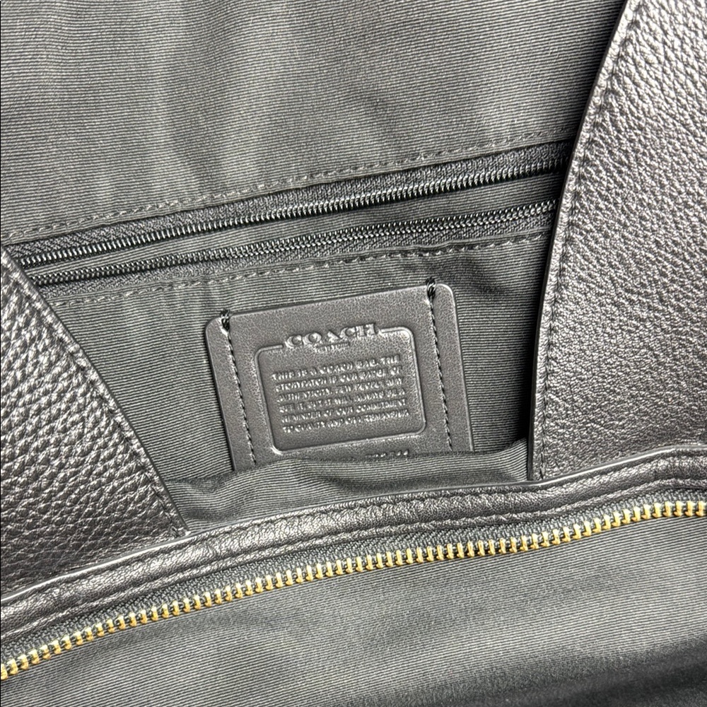 Coach Black Pebbled Leather Shoulder Hobo with Gold Logo - Picture 7 of 9
